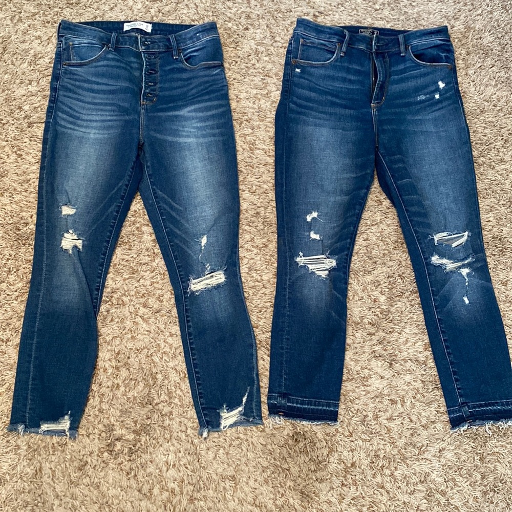 2 pairs of dark washed Abercrombie & Fitch Jeans